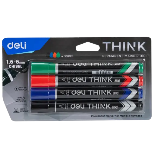 [EU10101] Marqueur Permanent DELI Think Biseautée Jeu Multi-Couleurs