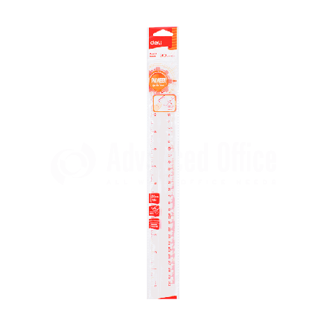 [G00302] Règle Scolaire DELI EG00302 30cm Pioneer Plastique Transparent