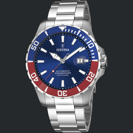 [F20531/5] Montre FESTINA AUTOMATIC 20531/5 pour Homme Bracelet en Acier Bleu et Rouge