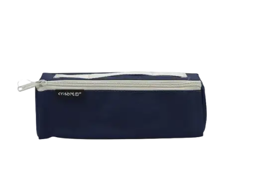 [CR-1837] Trousse Scolaire CRISTAL Rectangulaire Uni Fermeture sur Coin Bleu et Rose