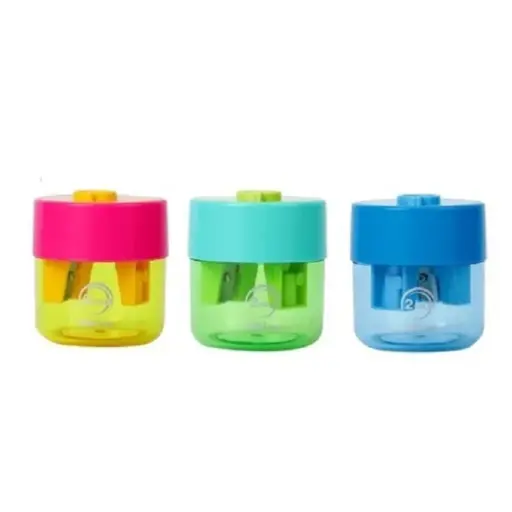 [H558] Taille Crayon Scolaire DELI 2Trous avec Réservoir en Plastique 