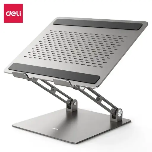 [CS-Z1] Support Laptop et Tablette Pliable Deli en Aluminium Réglable 11 - 17" Gris 