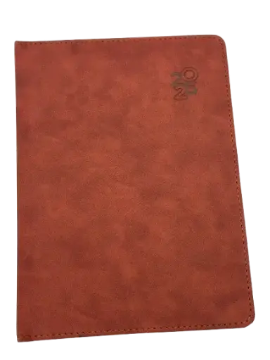 [AG2721-MR] Agenda Journalier SAMBRA A5 2026 Lisse / Faux Daim  Marron 2721-MR