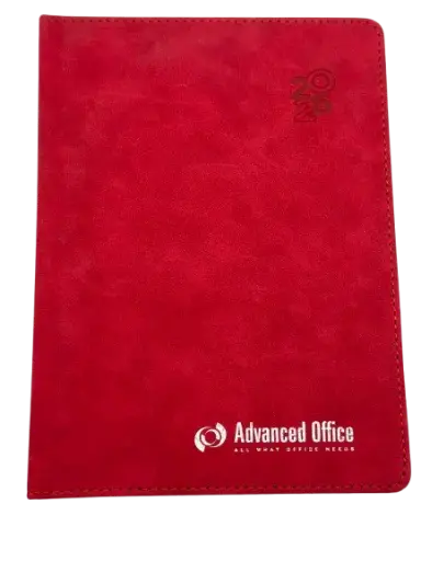 [AG2721-RG] Agenda Journalier SAMBRA A5 2026 Lisse / Faux Daim Rouge 2721-RG