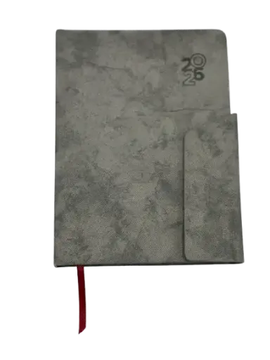 [AG2724-G] Agenda Journalier A5 SAMBRA Granulée / Effet Froissé 2026 Gris 2724-G  Avec rabat