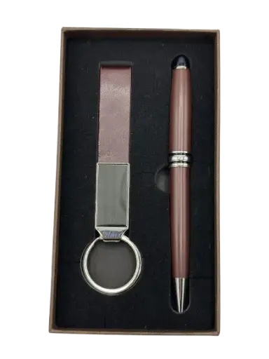[MX-90122M] Coffret 02 Pcs MONAMIX Stylo Port Clé Marron  
