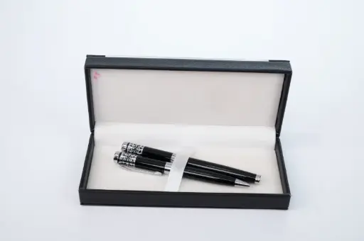 [MX-90103] Parure de 02 Stylo MONAMIX à clic en métal avec Boite Marron