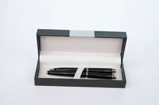 [MX-90101] Parure de 02 Stylo MONAMIX en métal avec Boite Marron 
