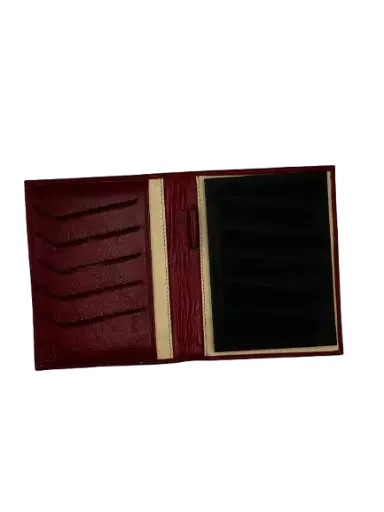 [PORTE-BLOC-A6/BR] Porte Bloc A6 en Cuir Bordeaux