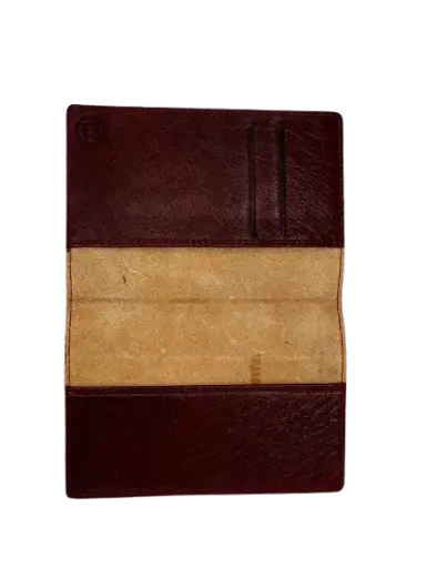 [PORTE-PASS-2F-CUIR/MR] Porte Passeport 2 fentes Carte EN Cuir Marron