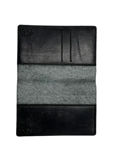 [PORTE-PASS-2F-CUIR/N] Porte Passeport 2 fentes Carte EN Cuir Noir