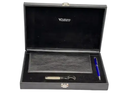 [PM0224N] Coffret 3 Pièces Stylo Clé USB32GB Porte Chéquier Noir 