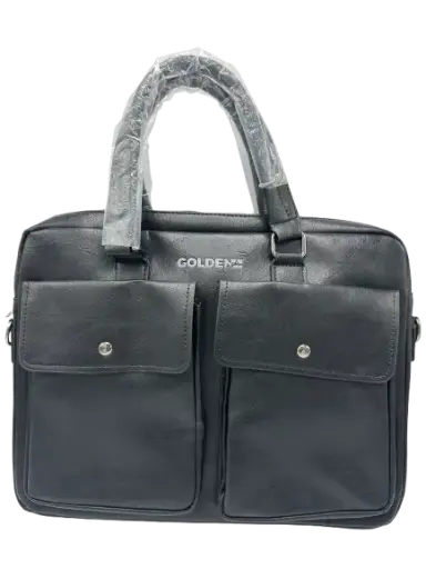 [72712/498NO] Cartable Porte PC GOLDEN 72712 37x28x7cm en Simili Cuire Noir 