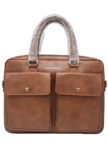[72712/498MA] Cartable Porte PC GOLDEN 72712 37x28x7cm En simili cuir Marron