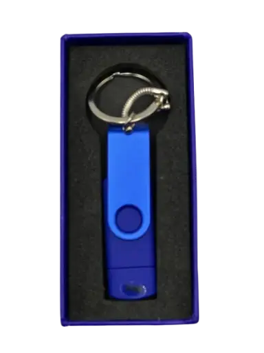 [USB16-OTG-32GB-B] Clé USB et Porte Clé 32GBG OTG avec Boite Bleu