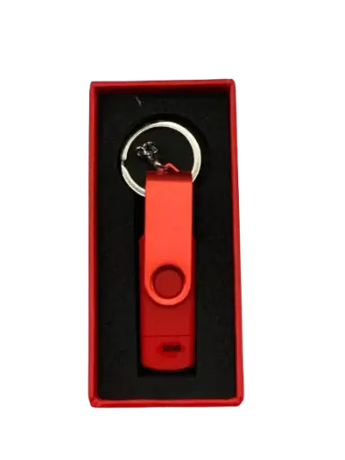 [USB16-OTG-32GB-R] Clé USB et Porte Clé 32GBG OTG  avec Boite Rouge