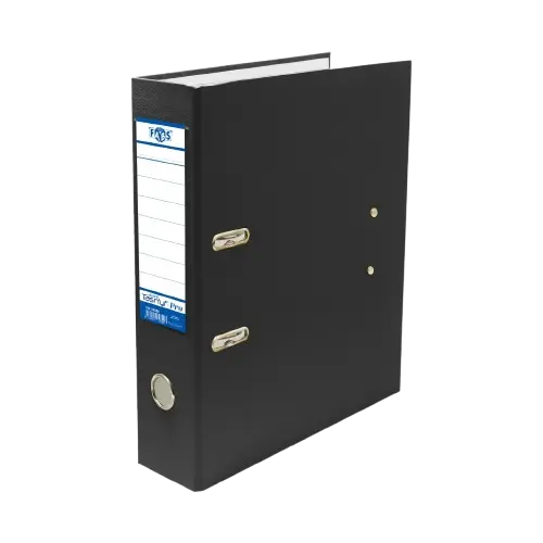 [34300-1] Classeur Chrono FABS A4+ en PP et Carton avec Perforateur Noir