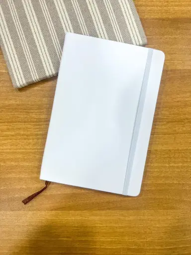 [1547-1/BLA] Note Book YAPAP 1547-1 A5 En simili cuir Blanc  