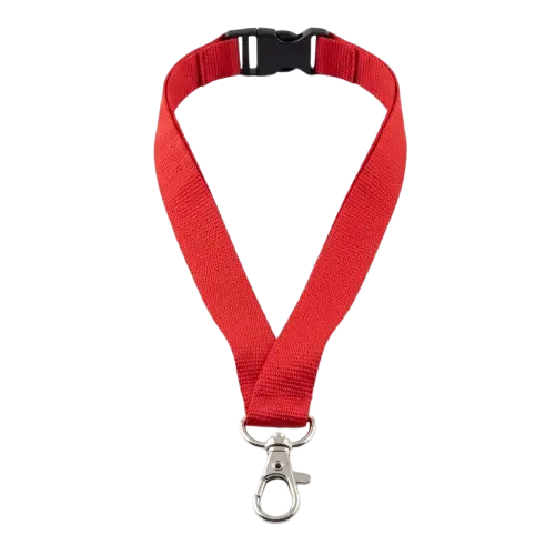 [717-1/R] Cordon Pour Badge Algo 2cm Rouge