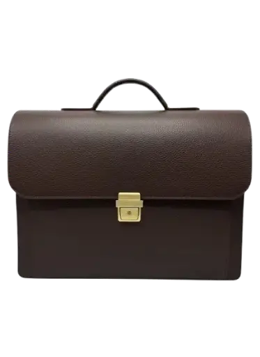 [VR-8006/MF] Cartable LUX VERSAL en Cuir Marron Foncée