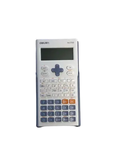 [1700-BL] Calculatrice Scientifique DELI 240 Fonctions 10+2 Chiffres 2 Lignes Bleu et Blanc