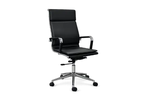 [OP-ELITE-N] Chaise Directionnelle ELITE Simili Cuir Noir Piètement Chromé 