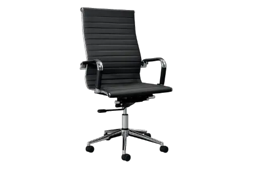 [OP-NOBLE-N] Chaise Directionnelle Noble en Simili Cuir Noir Piètement Chromé 