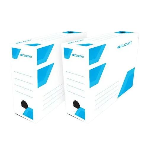 [01100] Boite D'archive CV en Carton Pliée Dos 90mm Blanc