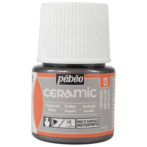 [025013] Flacon PEBEO Céramique 45ml métallisé