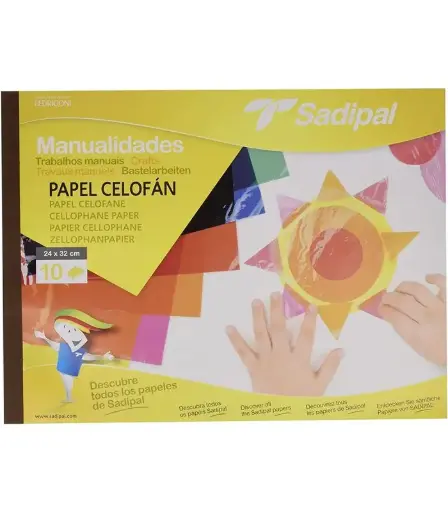 [05978] Bloc de Papier SADIPAL Cellophane de 10 Couleurs 