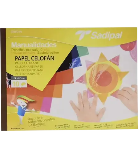 [05978] Bloc de Papier SADIPAL Cellophane de 10 Couleurs 