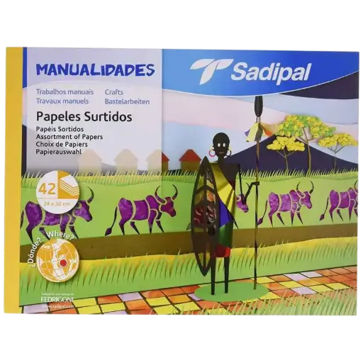 [05981] Bloc de Papier de 42 Feuilles SADIPAL Multi-Couleurs 