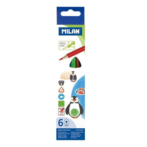[0722306] Crayons De Couleur MILAN 231 Boite De 6