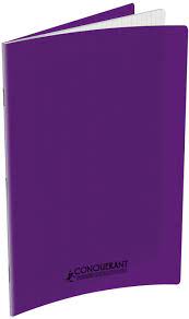 [100105475] Cahier Piqué CONQUERANT 17x22cm 90g Séyès Couverture En PP 60 Pages Violet