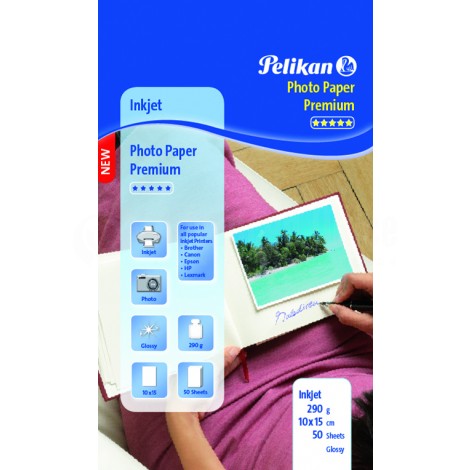 [106013] Rame de 50 Papier Photo PELIKAN 10x15 cm 290 g/m²