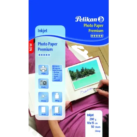 [106013] Rame de 50 Papier Photo PELIKAN 10x15 cm 290 g/m²