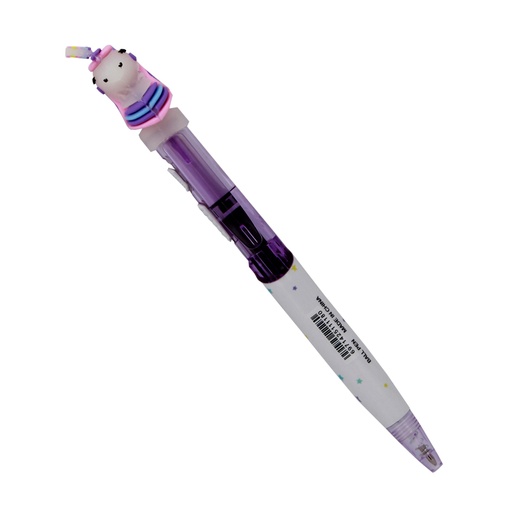 [1118-B] Stylo Fantaisie MOBS/YAMPAP one world one dream Tube écriture Multi-couleurs à motif Unicorne Rétractable tête forme Unicorne avec Lampe
