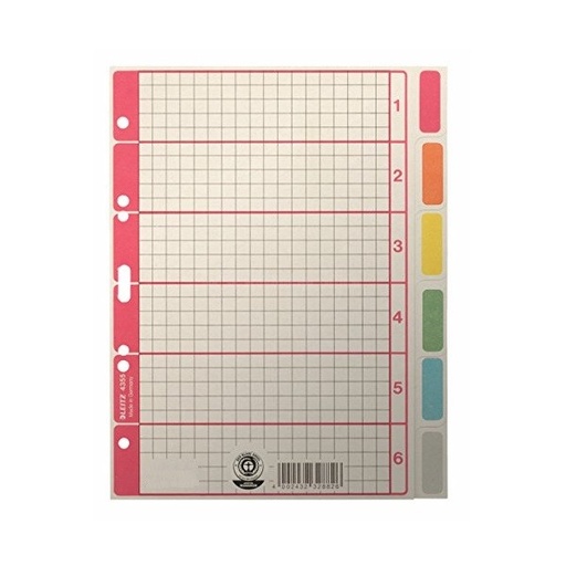 [120300.00] Intercalaire ESSELTE 1-6 en Carton A5 Multi-Couleurs