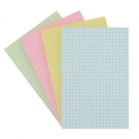 [12221-0] Fiche Bristol FABS Quadrille A4 180g/m² Multi-Couleurs Paquet de 25 Feuilles