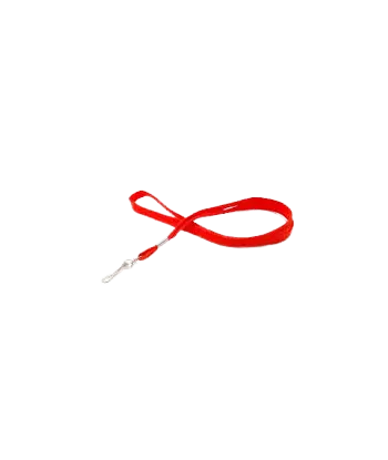 [1437214] Cordon Pour Porte Badge EVOLIS 12mm en Polyester Rouge avec Attache 