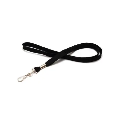 [1437216] Cordon Pour Porte Badge EVOLIS 12mm en Polyester Noir avec Attache