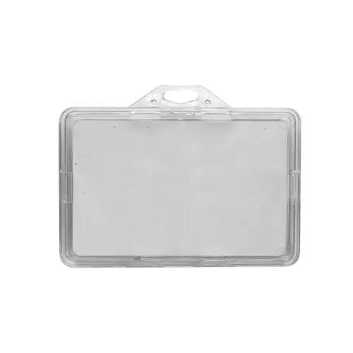 [1458001] Porte Badge EVOLIS Horizontal Sécuritaire 2 Cartes 86x54mm en Plastique Transparent