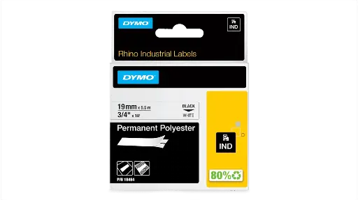 [1805417] Recharge DYMO Rhino 5200 19mm x 5.5m Blanc Sur Bleu