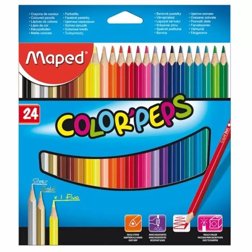 [183224] Crayons De Couleur MAPED Color'Peps Boite De 24
