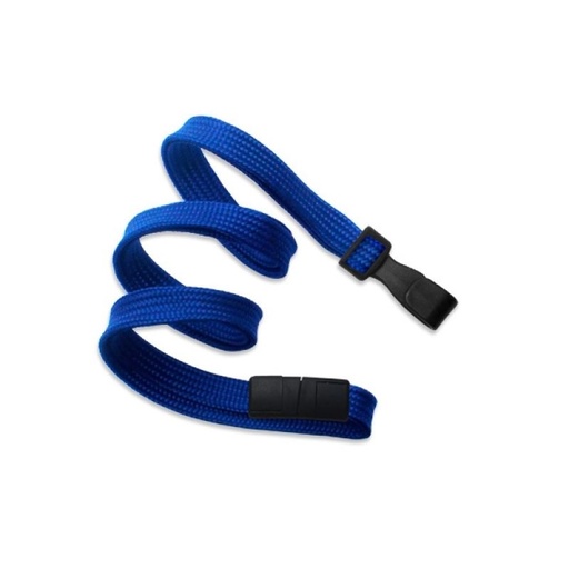 [21-01 1CM/BF] Cordon pour Porte Badge 10mm avec Sécurité Bleu Foncé