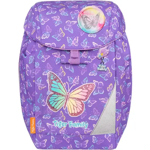 [2214-F] Sac à Dos Scolaire TIGER pour Fille avec 3 Compartiments Ergonomique Violet 