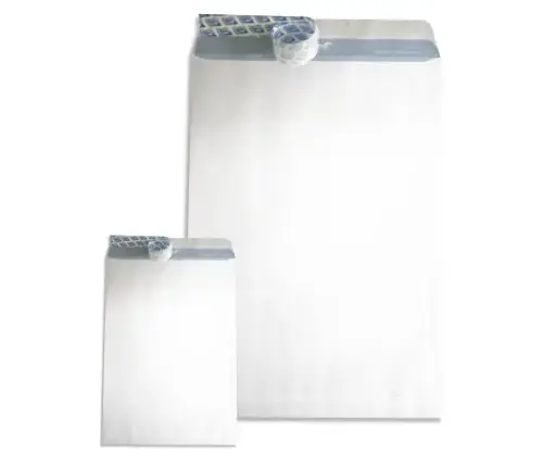 [24711-B] Boite de 250 Enveloppes Pochette F24 Blanc Auto Adhésive 