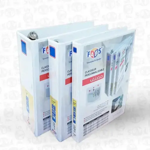 [36025] Classeur 4 Anneaux FABS A4 en PP 25mm Blanc