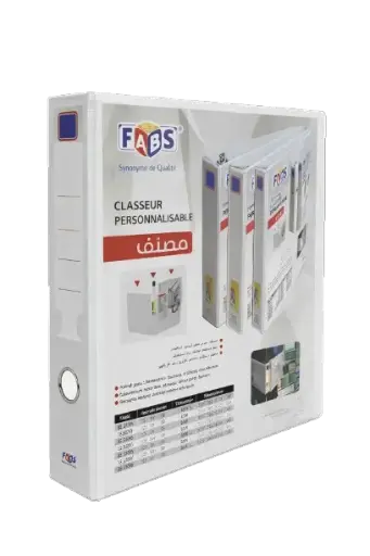 [36040] Classeur 4 Anneaux FABS A4 en PP 40mm Blanc