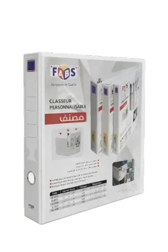[36050] Classeur 4 Anneaux FABS A4 en PP 50mm Blanc